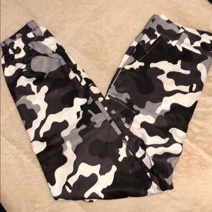 Black and grey camo joggers